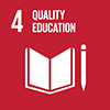 Ícone oficial do ODS 4 - Educação de Qualidade